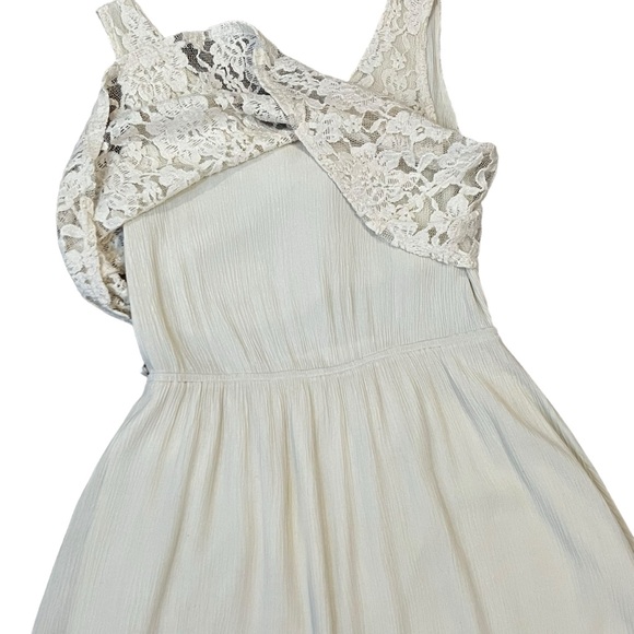 CHARMING CHARLIE off white lace gauze dress size medium lined - Picture 5 of 8